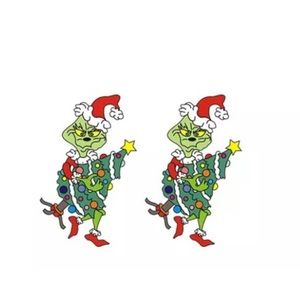 The Grinch Dr. Seuss Christmas Stud Earrings